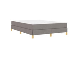Conjunto 1 Cama Box Vidaxl Castanho-acinzentado Tecido (140 X 190 Cm)