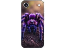 Capa Para Celular Compatível Com Apple Iphone Air. Close-up De Uma Aranha Roxa Peluda Com Cores Intensas E Detalhes Nítidos, Um Motivo Impactante.
