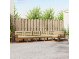Vidaxl Conjunto De Sofás Para Exterior 6 Unid. Natural E Bege