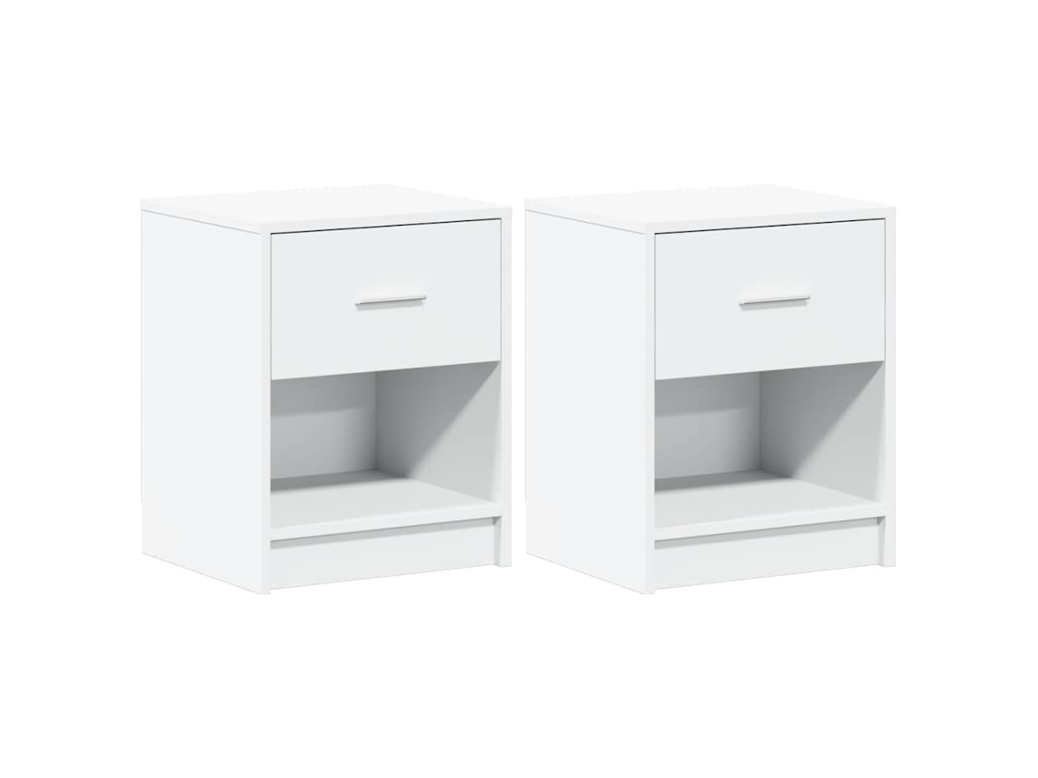 Mesas de Cabeceira 2 Pcs com Gaveta 40x34x50 Cm Branco MAISON EXCLUSIVE