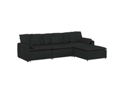 Sofá Modular Vidaxl Preto Tecido