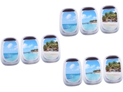 Conjunto De 3 Adesivos De Parede Resistentes Com Vistas Do Céu E Da Paisagem.