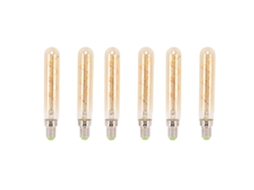 2 Pcs lâmpada LED tubular dourada E14 3W 220-240V para lustres, lâmpadas de parede e mesa | S/MARCA