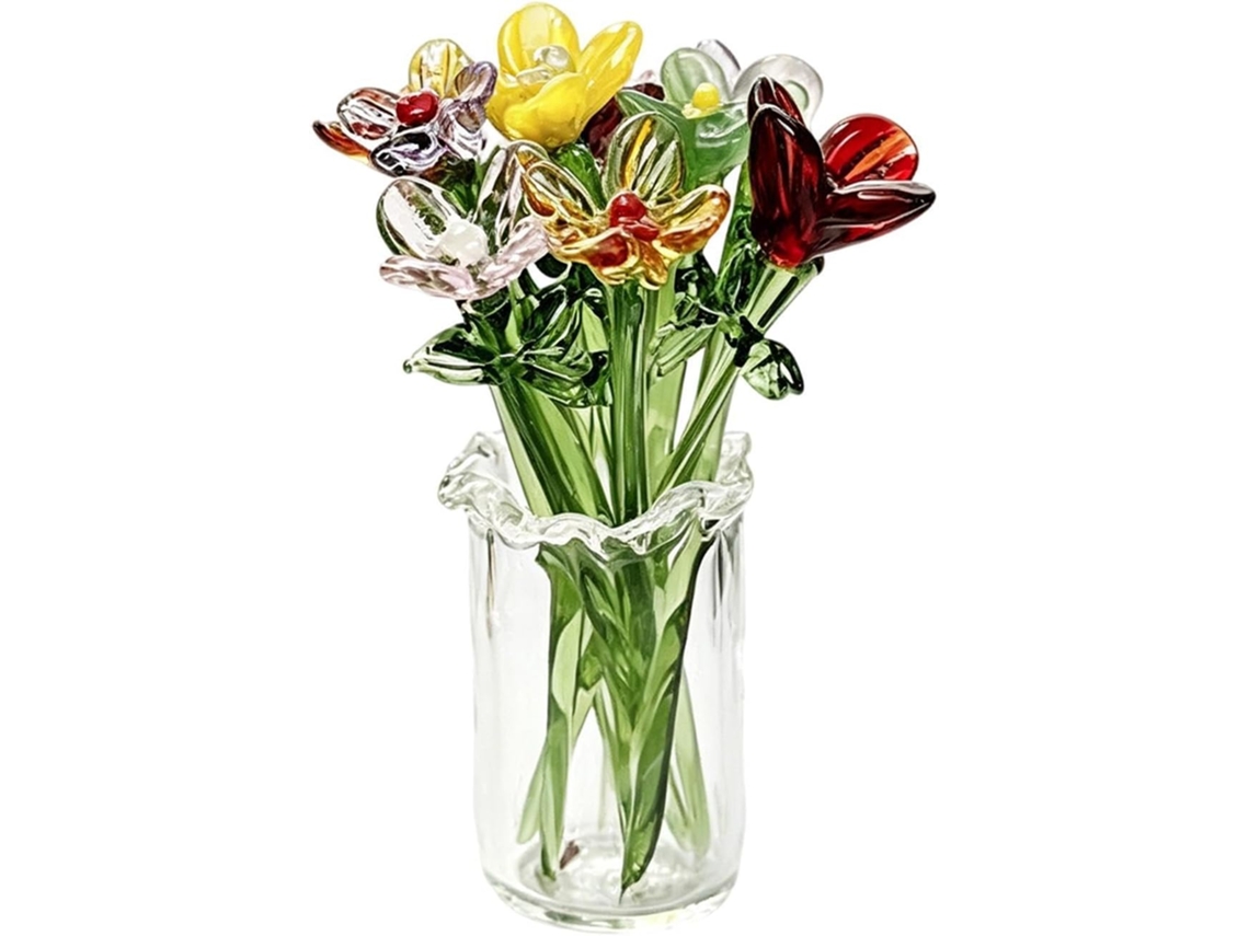 Vaso De Vidro Para Flores, Mini Buquê Decorativo, Pequeno Ornamento Floral, Centro De Mesa.
