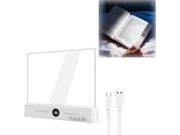 Luminária De Leitura Led Plana Recarregável E Transparente, Com