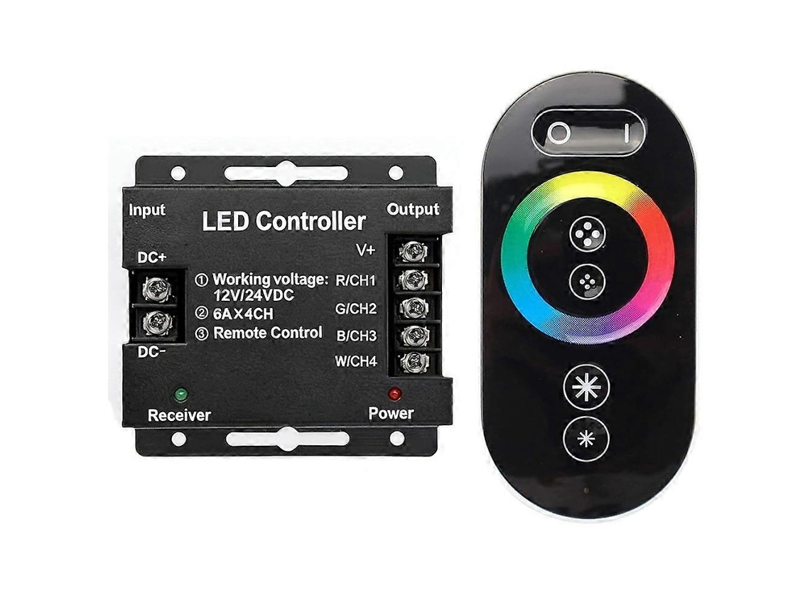 Interruptor Dimmer Led Rgbw, Interruptor Dimmer Com Controle Remoto Deslizante Rf Dimerizável Pwm Dc 12v-24v 24a._glo