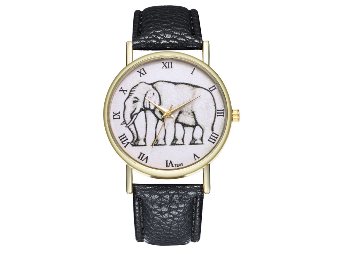 Relógio de pulso masculino Zhoulianfa com mecanismo de quartzo e pulseira de couro PU (preto)