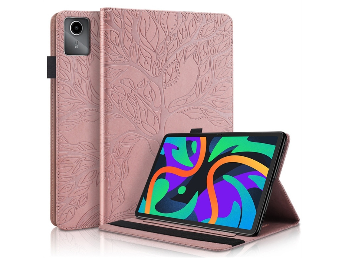 Capa Para Tablet Lurelia, Compatível Com Lenovo M11/11 Polegadasouro, Ouro Rosa, Couro Sintético, Dobrável Com Suporte, Proteção Antiquedas