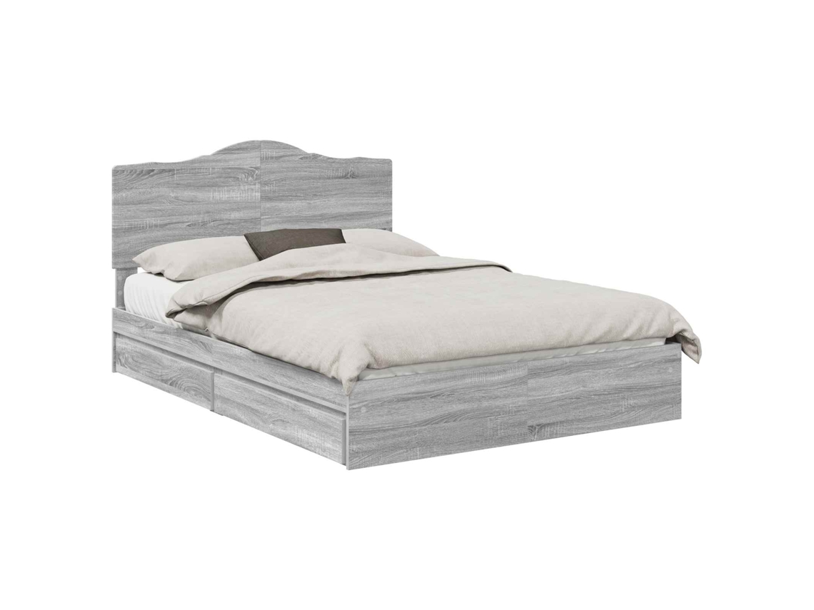 Cama com Armazenamento com Cabeceira Cinza Sonoma MAISON EXCLUSIVE 160x200 cm