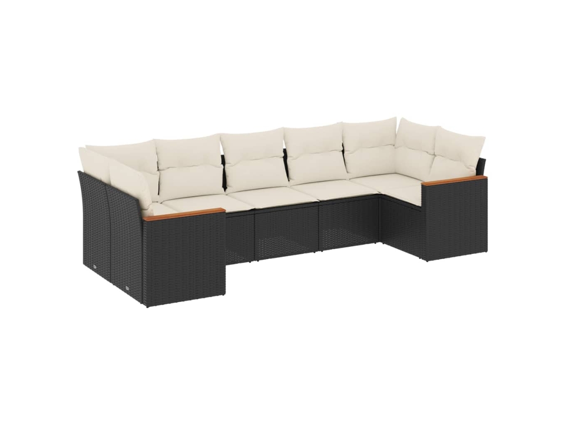 Garden Sofa Set, Garden Sofa Sets Vidaxl Preto Rattan / Vime (n/a)