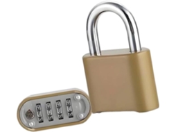 Conjunto De 2 Cadeados Combinação Reconfigurável 4 Dígitos, Em Liga