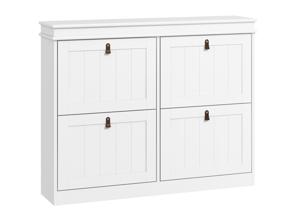 Sapateiro Estreito com 4 Portas Dobráveis e Prateleiras Ajustáveis para 20 Pares de Sapatos Anti tombamento, 105x24x82,5 Cm Ge