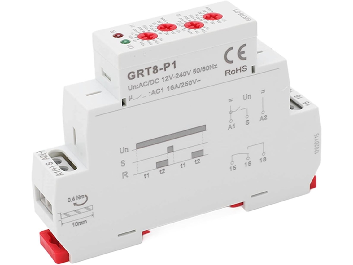 Relé De Temporização Com Saída Pulso Retardo Tempo Abs Ac Dc 12v 240v