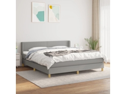Vidaxl Cama Com Molas/colchão 180x200 Cm Tecido Cinzento-claro