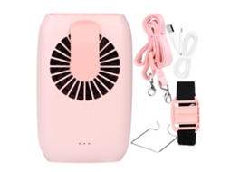 Ventilador Mini Portátil Usb 5v para Cintura Pulso Mesa Rosa