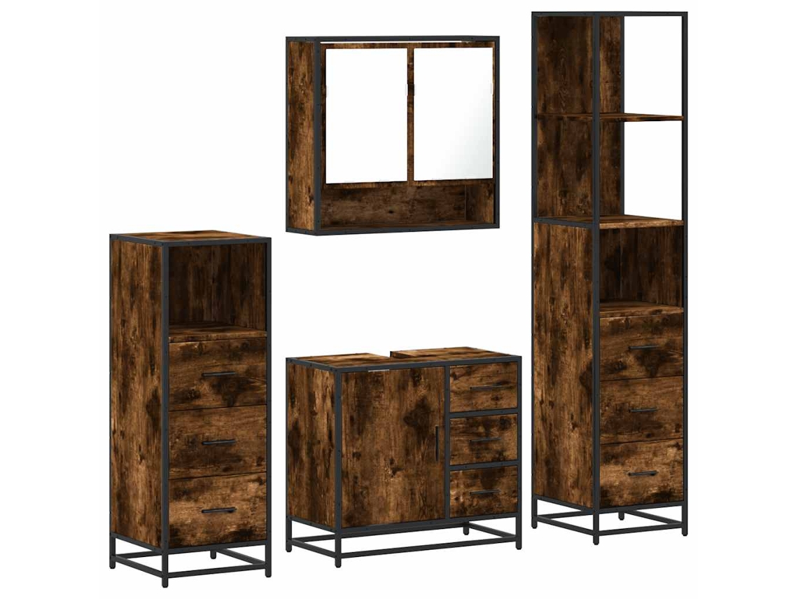 Bathroom Furniture Set, Bathroom Furniture Sets Vidaxl Marrom Madeira Processada (n/a)