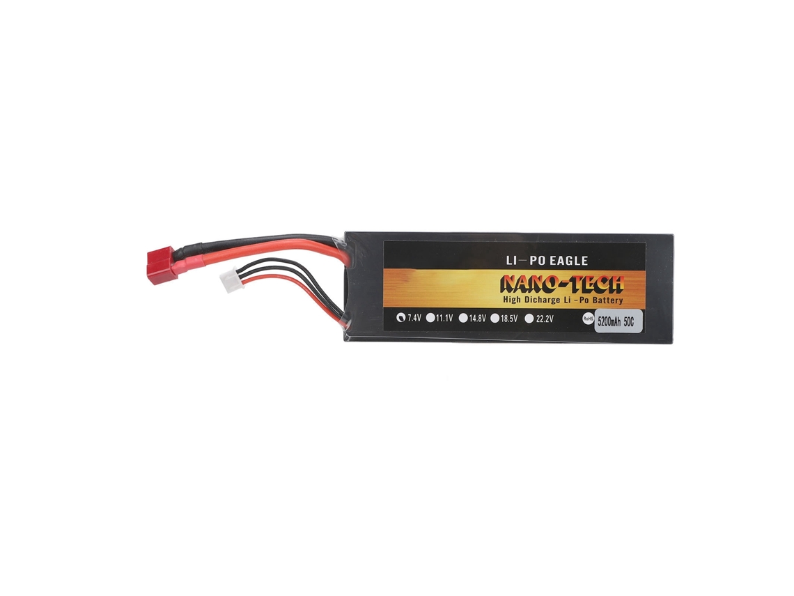 Bateria Lipo 7.4v 5200mah 2s 50c Com Capa Dura E Plug T Para Carros Rc 1/8 1/10 Caminhões
