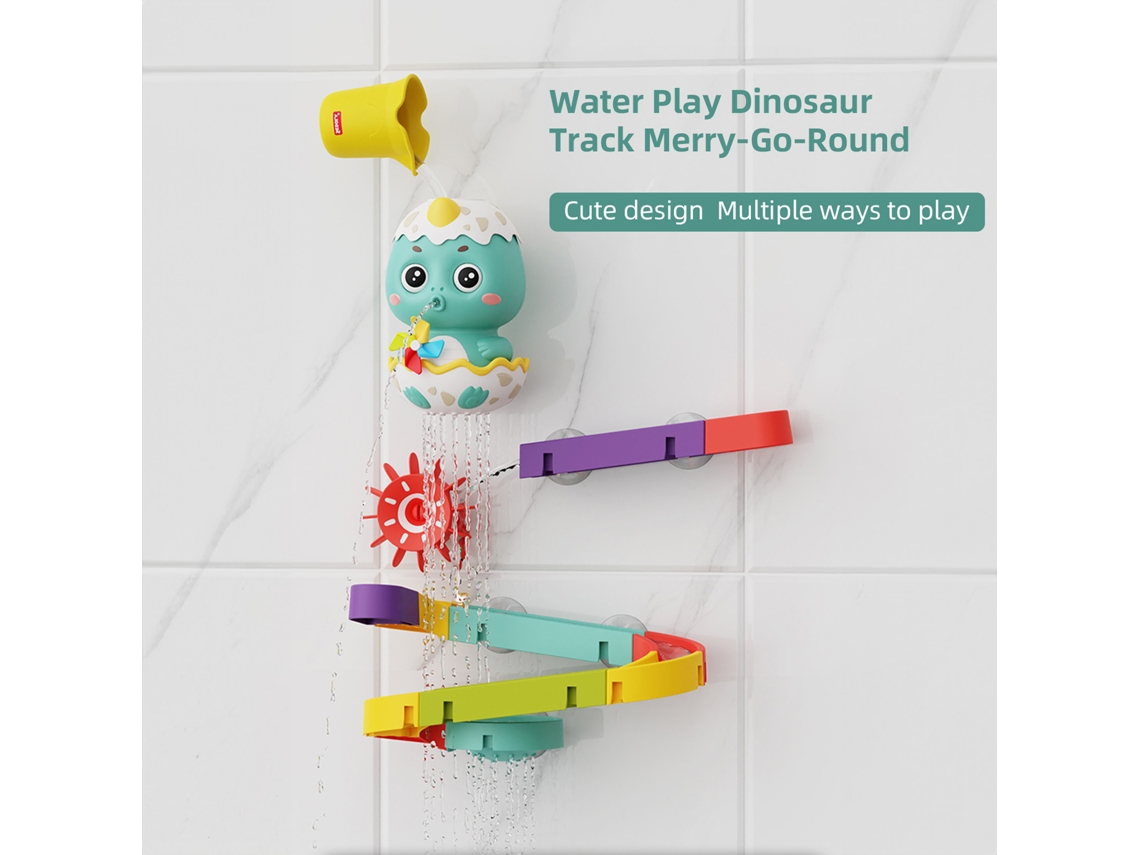Primerox brinquedos de Banho com Sucção Pvc Dino Borrifador para Bebês 18+ Meses Desenvolvimento Cognitivo
