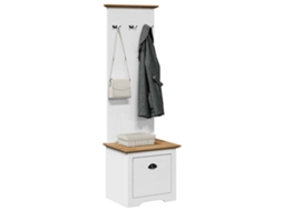 Vidaxl Armário Corredor Com Ganchos Bodo Branco Castanho 50x40x157 Cm