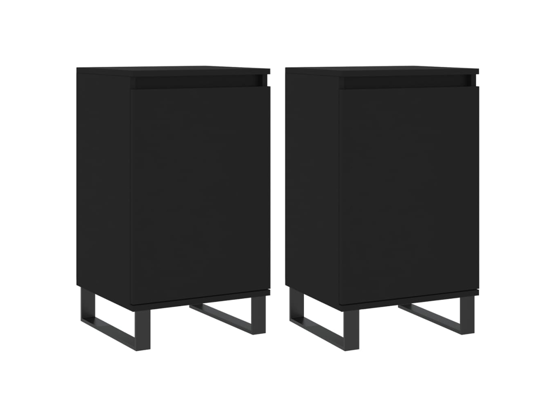 Conjunto de aparadores 40x35x70 cm Madeira Preto MAISON EXCLUSIVE