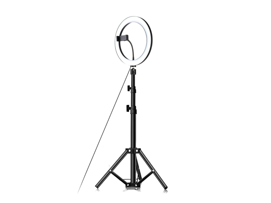 Anel Luz 26cm Led Ring Light com Adaptador Telemóvel e Tripé Extensível