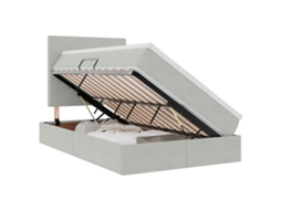 Cama com Arrumação e Led Cinzento Claro Veludo MAISON EXCLUSIVE (120x200 cm)