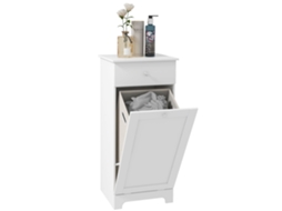 Móvel De Banho Com Cesto De Roupa E Gaveta, 40x38x90,5 Cm, Branco