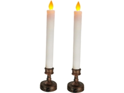 Conjunto De 2 Velas Elétricas Led Sem Chama Para Decoração Romântica
