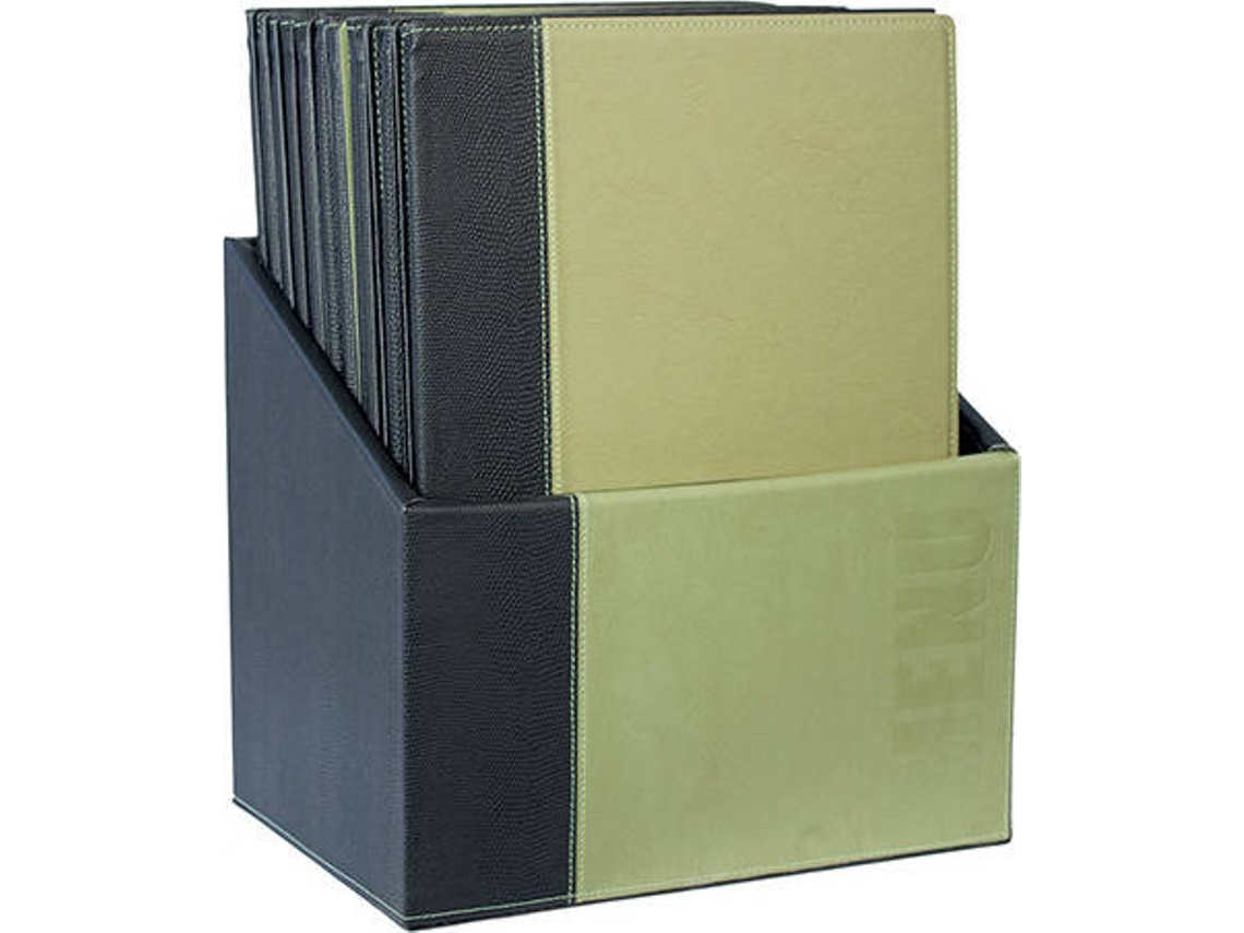 Conjunto Caixa + 20 Capas de Menu A4 SECURIT Trendy Verde