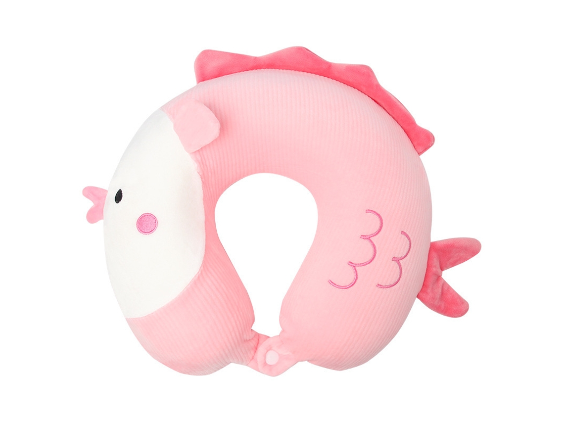 Almofada Em Forma De U Travesseiro De Espuma Viscoelástica Em Forma De U Para Almoço E Pescoço Peixe Rosa Cuich