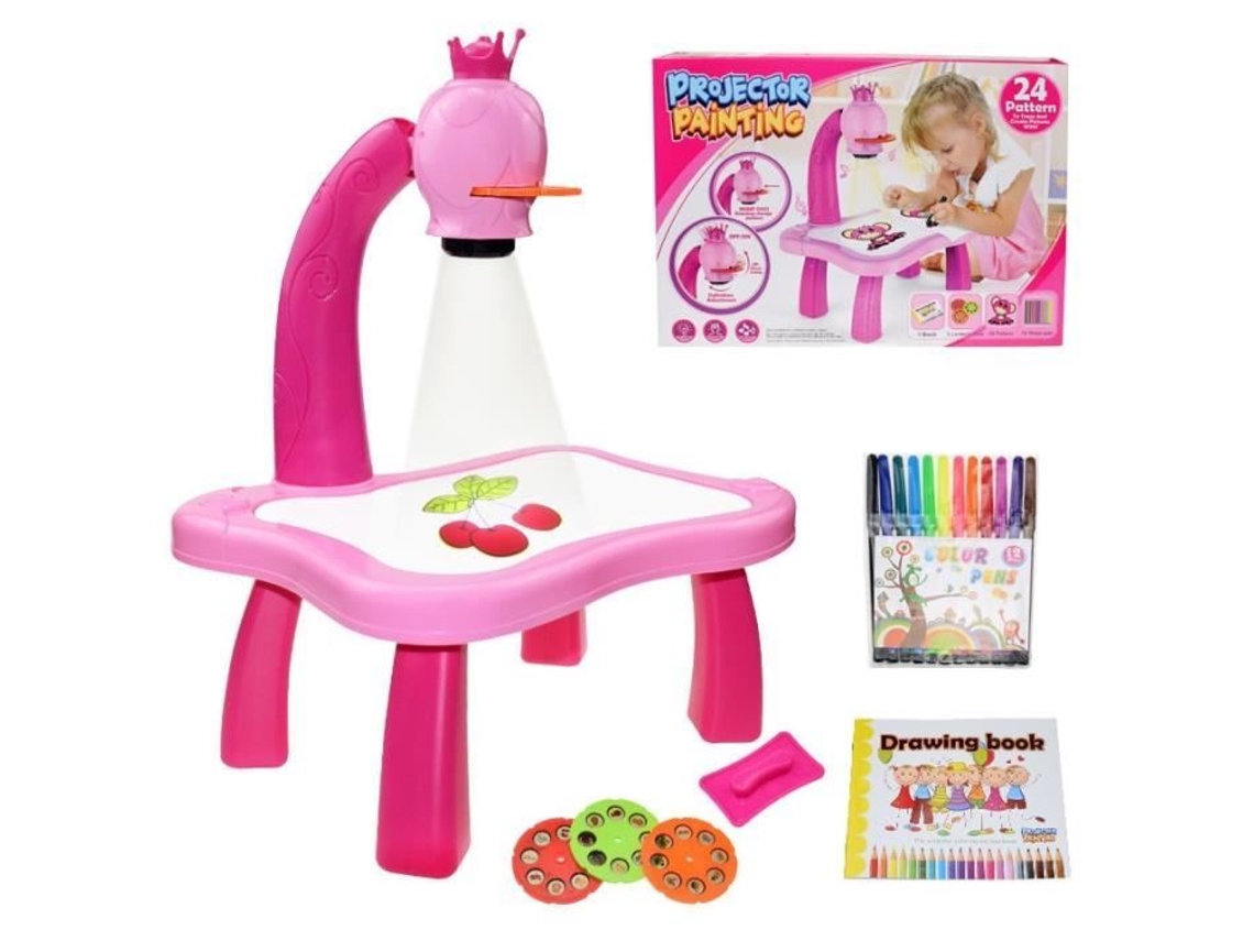 Desenho Gráficos Mesa de Desenho Infantil Projetor Led Quadro de Pintura Artística Escritório Ferramentas Educativas Tipo Rosa 1