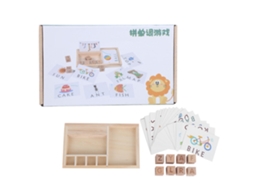 Brinquedo De Construção Com Letras Do Alfabeto Para Bebê -educativo Em Madeira