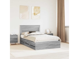 Vidaxl Estrutura Da Cama Com Gaveta Cinza Sonoma 120 X 190 Cm