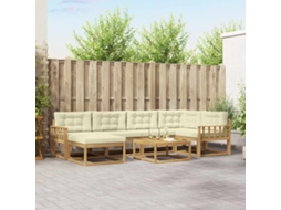 Vidaxl Conjunto De Sofás Para Exterior 7 Pcs Branco E Creme
