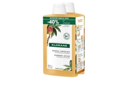 Champô Nutritivo Para Cabelos Secos Al Mango Duo 2 X Klorane 400 Ml