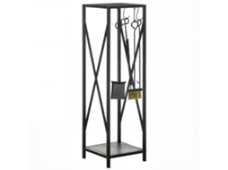 Suporte para Lenha LAMAISON Dimensões 34x34x111 cm, Metal Preto