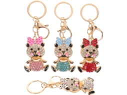 Conjunto De 4 Chaveiros De Urso Com Laço Brilhante Para Bolsa, Mochila, Festa E Nécessaire.