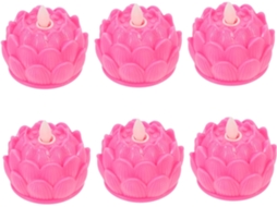 Conjunto De 6 Velas De Led Em Formato De Lótus Para Decoração Budista (sem Bateria)