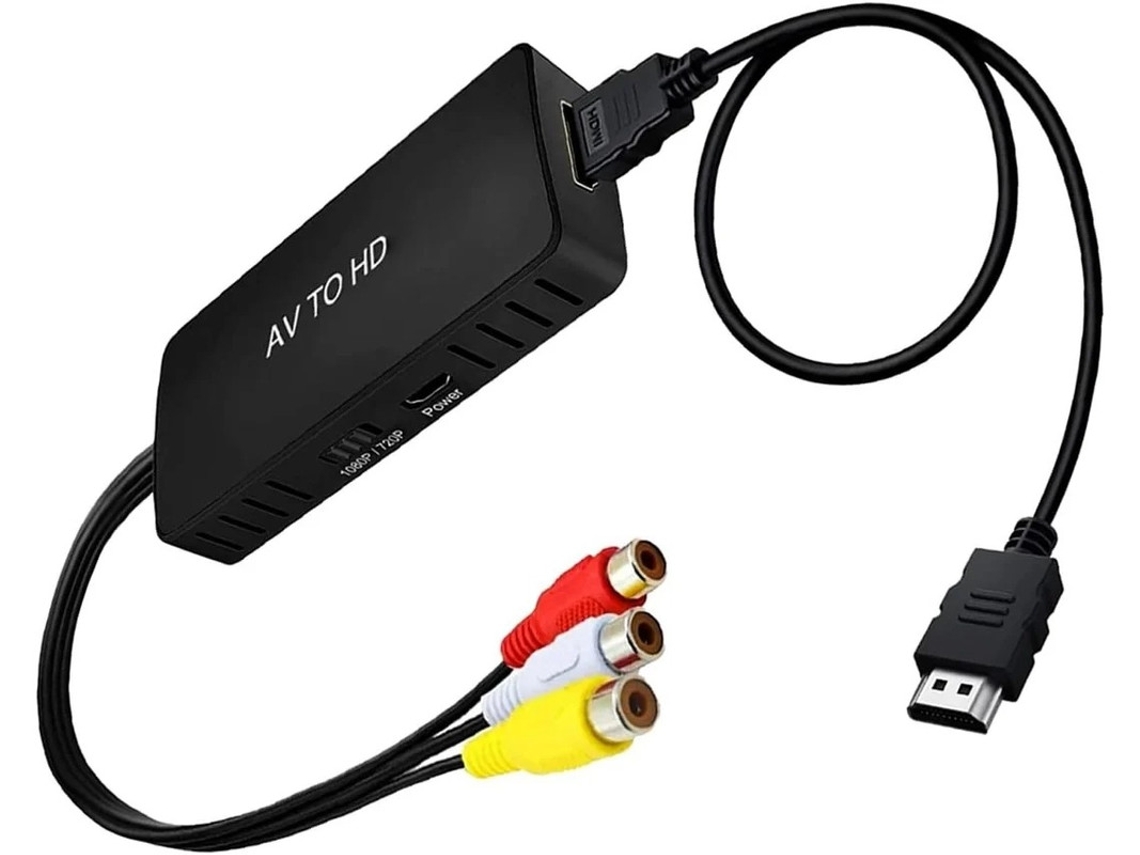 1080p Av Composto Cvbs Para Hdmi Adaptador Conversor Compatível Pc, Ps2/ps3, Xbox, N64, Stb, Vhs/vcr, Câmara, Dvd Pal/ntsc Yizhood