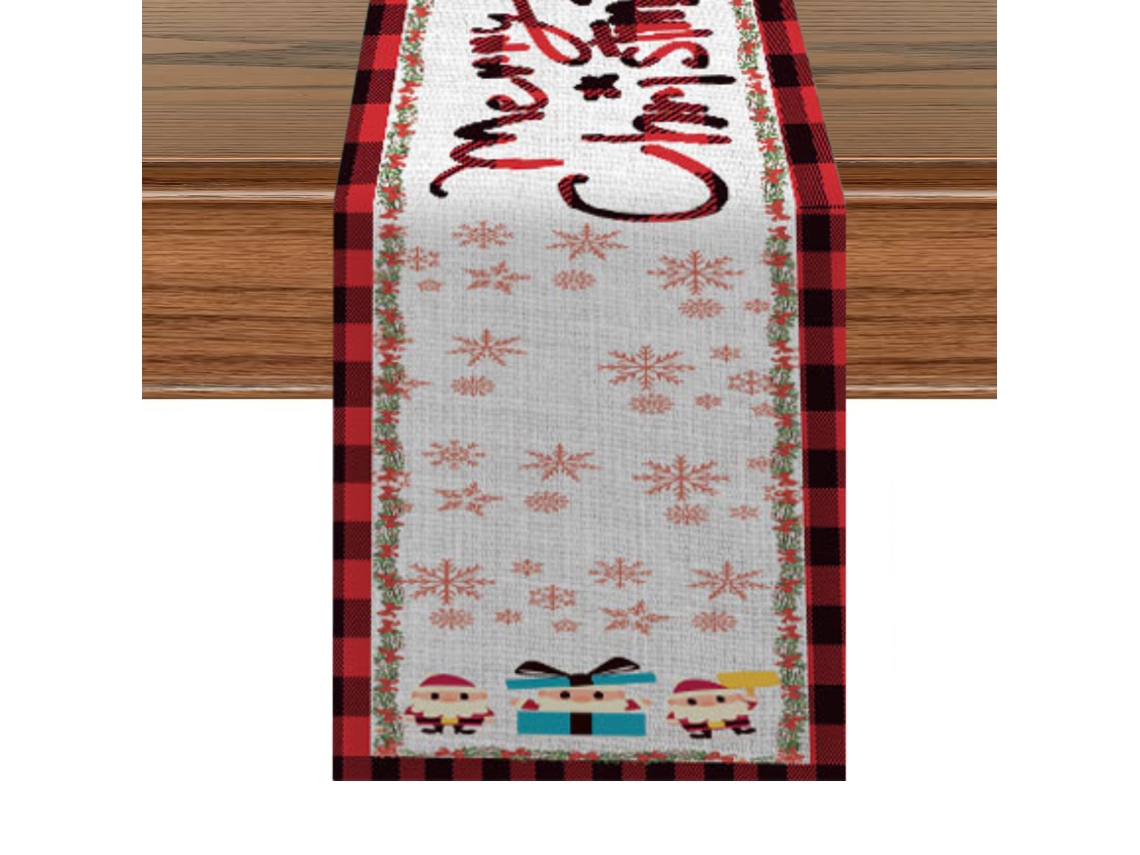 Bandeira de Mesa de Natal Fawn Santa Toalha de Mesa Decorada com Ambiente Festivo