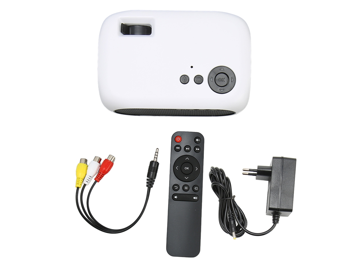 Projetor Portátil Mini Home Theater 360° com Som Surround 3000lm