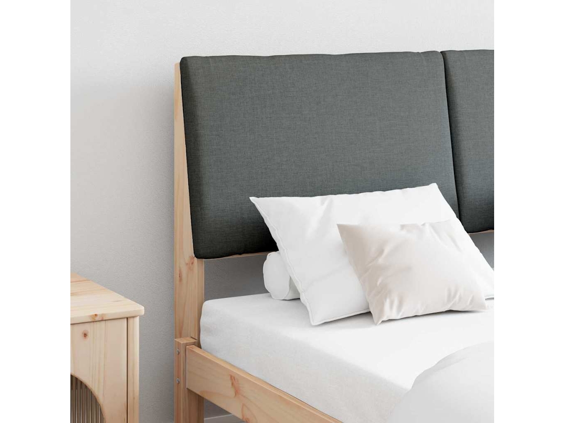 Vidaxl Cabeceira Estofada Cinza Escuro 150 Cm