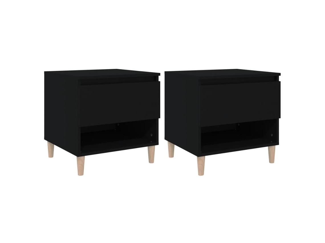 Bedside Table, Bedside Tables Vidaxl Preto Madeira Processada (n/a)