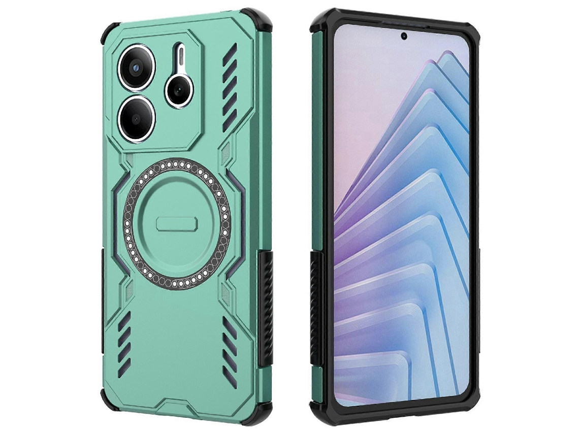 Capa Magnética Com Dissipação De Calor Em Tpu Para Xiaomi Redmi Note 14 5g, Armadura De Borboleta, Verde