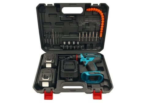 Aparafusadora Elétrica Caixa De Ferramentas M2 Tec 15806 Preto Verde