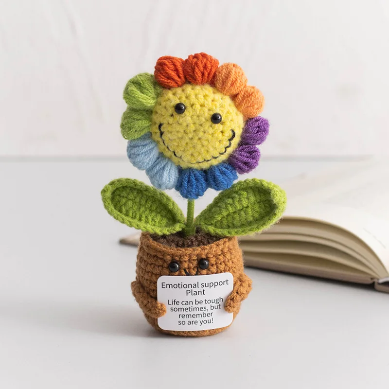 Vaso De Flores De Crochê Fofo Para Decoração De Mesa. Flores Tricotadas.