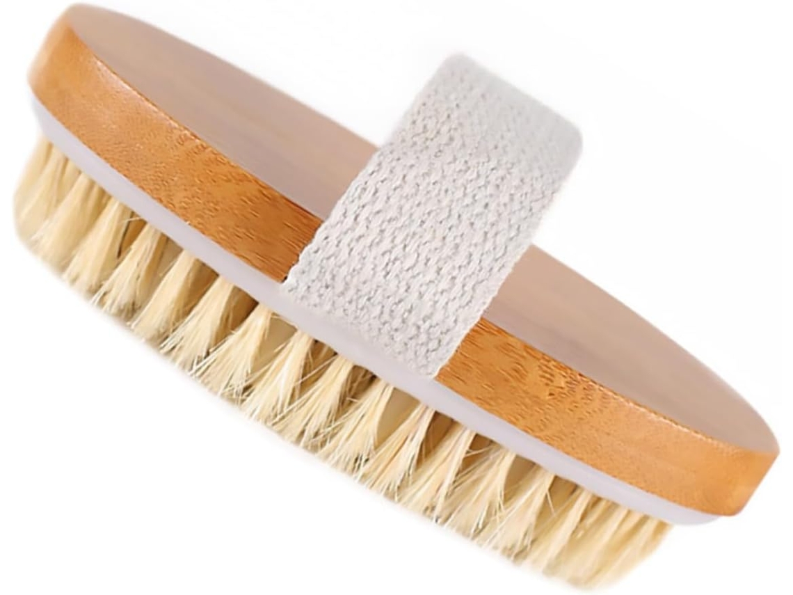 Escova De Banho Madeira Natural Com Cerdas Macias, Escova De Massagem Corporal Em Ppr, Acessório De Banho Esfoliante