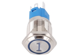 Interruptor Push button Momentâneo com Led 16mm Azul 3 6vdc 2 Unidades