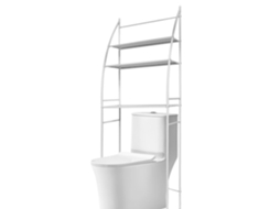 Prateleira De Banheiro, Construção Em Metal, Design De Piso, Branco