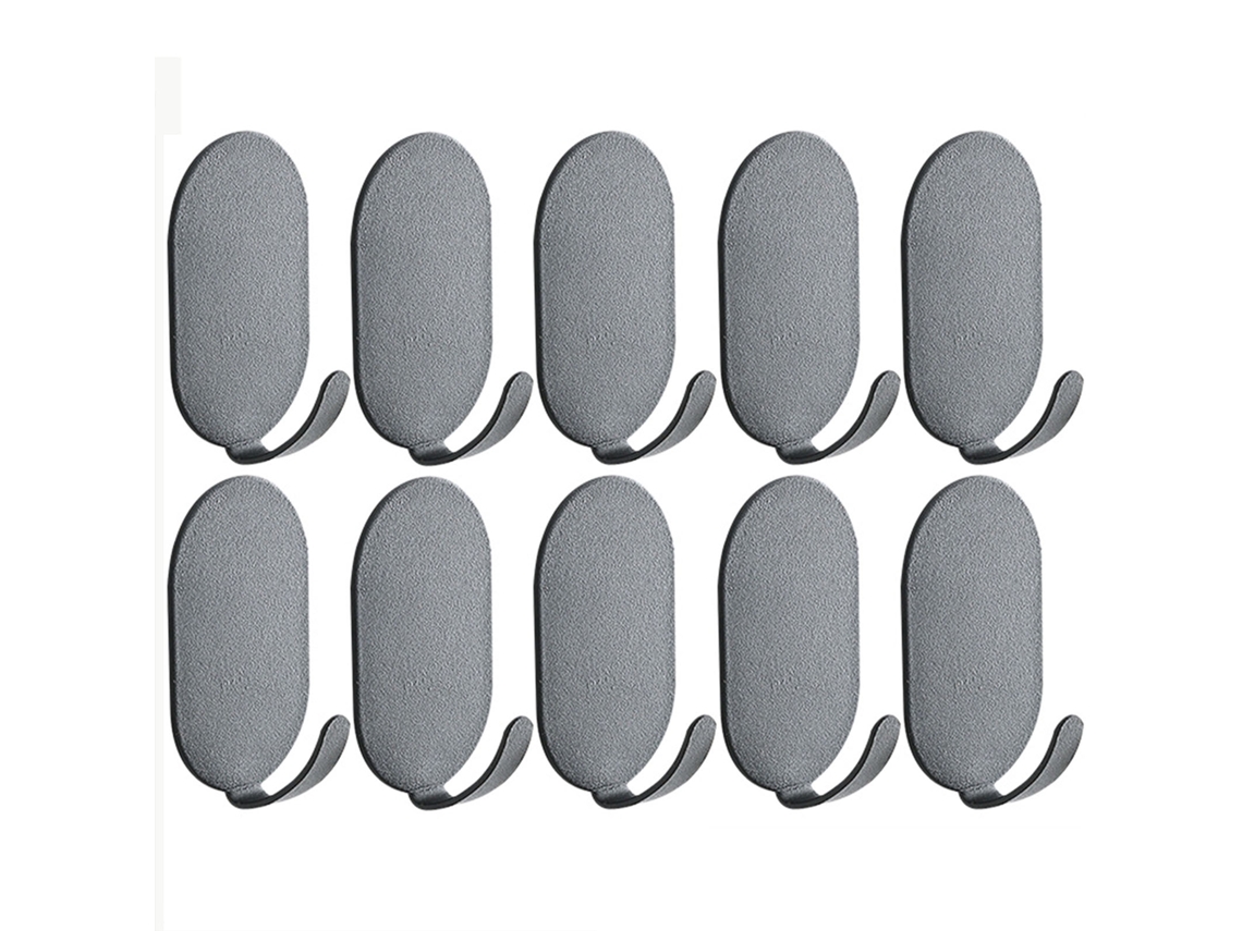10pcs Ganchos De Pared Adhesivos De Acero Carbono Para Pared, Baño, Cocina Y Dormitorio